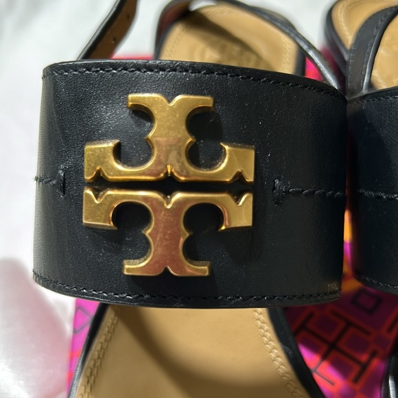 TORY BURCH EVERLY 65 MM SANDAL BLACK CALF LEATHER - Picture 3 of 9